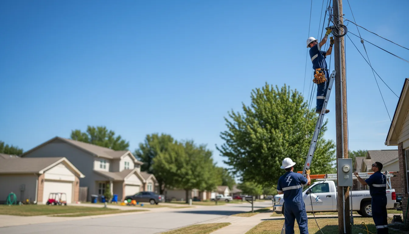 Residential electrician providing installation services in South Bend, TX